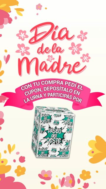 💐🎁 ¡Se viene el Día de la Madre y en Paseo del Oeste queremos festejarlo con un sorteo especial!
Además de encontrar un montón de opciones para elegir su regalo, con tus compras también podés participar por premios increíbles ✨ Entre ellos, un viaje a Villa Carlos Paz y premios en Paseo Cash. 🧳💸
Participar es muy fácil:
🛍️ Hacé tu compra en el Paseo
📝 Completá tus datos
🎟️ Depositá tu cupón en la urna
¡Y ya estás participando!
Así que este finde vení a buscar el regalo para mamá… y de paso probá suerte 😉💕
📍 Av. Pte. Perón 7970 – Ituzaingó
🕙 Viernes, sábados, domingos y feriados de 10 a 21 hs.
#DíaDeLaMadre #PaseoDelOeste